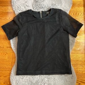 Banana Republic Black Mesh Lined Shortsleeve Shirt